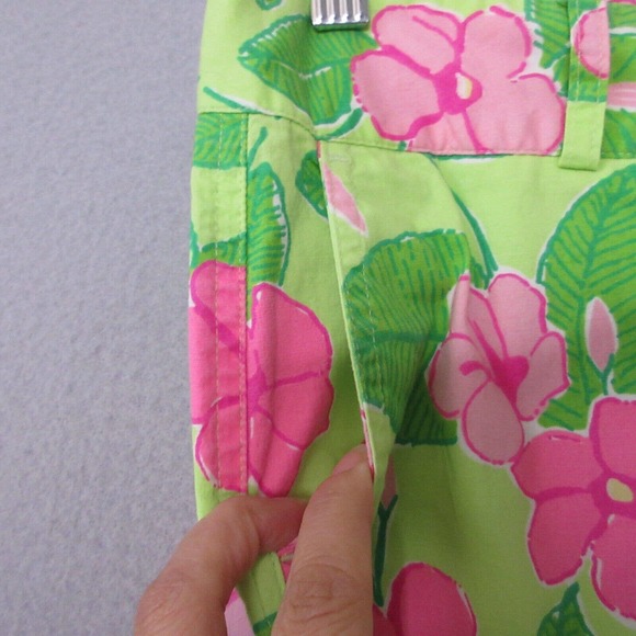 Vintage Lilly Pulitzer Pants Floral Pink Green - Picture 7 of 14